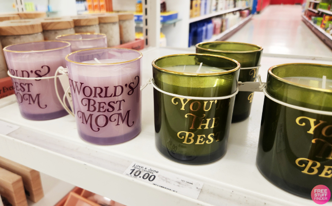 Love x June Worlds Best Mom and Youre The Best Mothers Day Candles