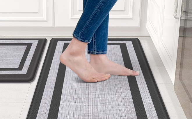 Mattitude Kitchen Mat 2 PCS Cushioned Anti Fatigue Non Skid Waterproof Rugs