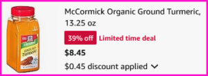 McCormick Ground Turmeric Checkout Screen