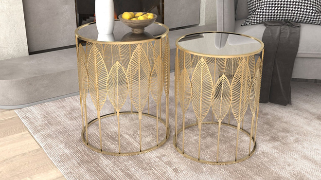 Mercer41 Metal End Table 2 Piece Set