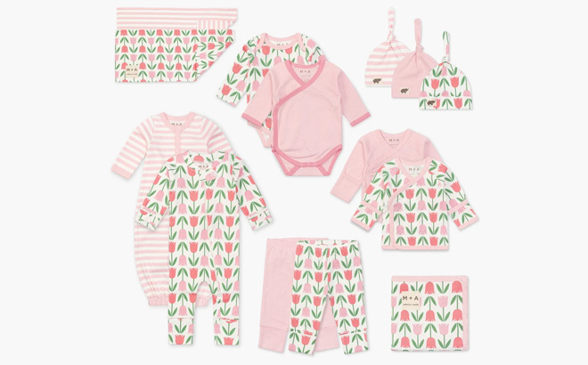 Monica Andy Baby Shower Gift Set in Tulip Garden Monica Andy Baby Shower Gift Set in Tulip Garden