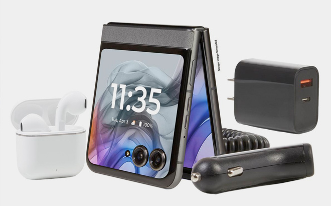 Moto Razr Flip Tracfone with 1 500 Talk Text 1 5GB Data for 1 Year