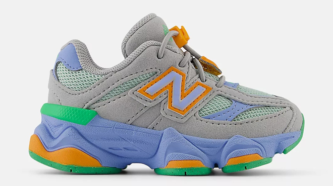 New Balance 9060 Toddler Shoes in Raincloud with Electric Sky Color