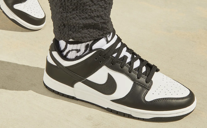 Nike Dunk Low Retro Mens Shoes in Black and White Color