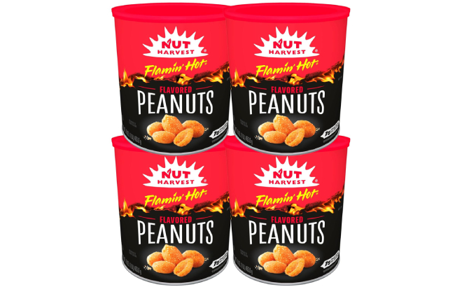 Nut Harvest Flamin Hot Peanuts Canisters 4 Pack Nut Harvest Flamin Hot Peanuts Canisters 4 Pack