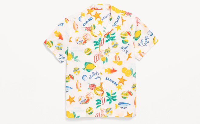 Old Navy Short Sleeve Poplin Shirt for Boys