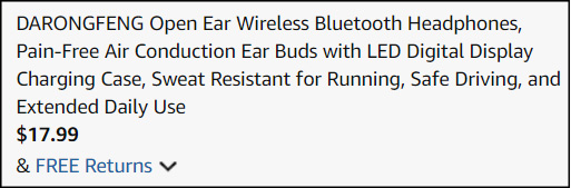 Open Ear Wireless Bluetooth Headphones Checkout