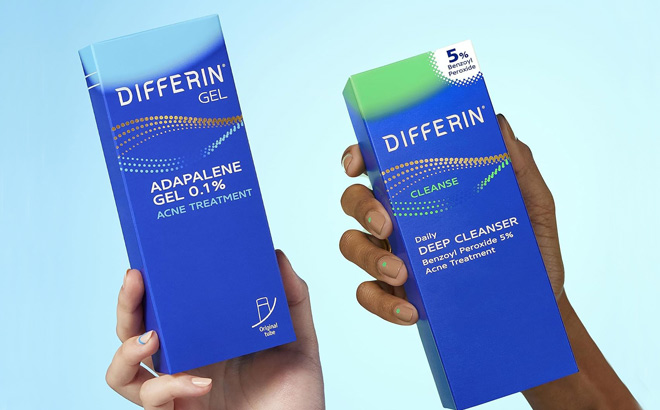 People Holding Differin Acne Skin Care Kit People Holding Differin Acne Skin Care Kit
