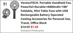 Portable Handheld Fan at Checkout