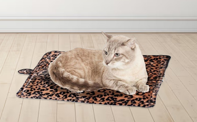 Purrfect Thermal Leopard Print Self Heating Pet Bed Purrfect Thermal Leopard Print Self Heating Pet Bed