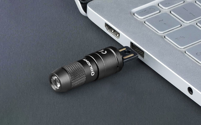 Rechargeable Keychain Flashlight on the Table