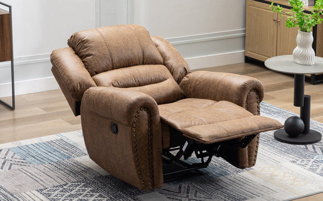 Red Barrel Studio Chemika Manual Recliner With Rivets Red Barrel Studio Chemika Manual Recliner With Rivets