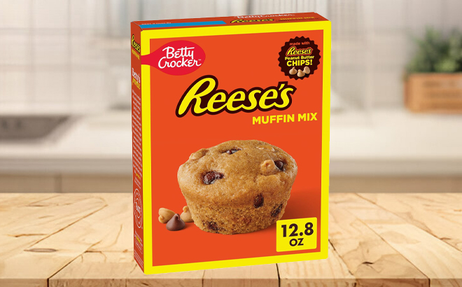 Reeses Muffin Mix Box on a Table Reeses Muffin Mix Box on a Table