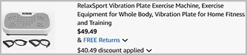 RelaxSport Vibration Plate Exercise Machine Screenshot