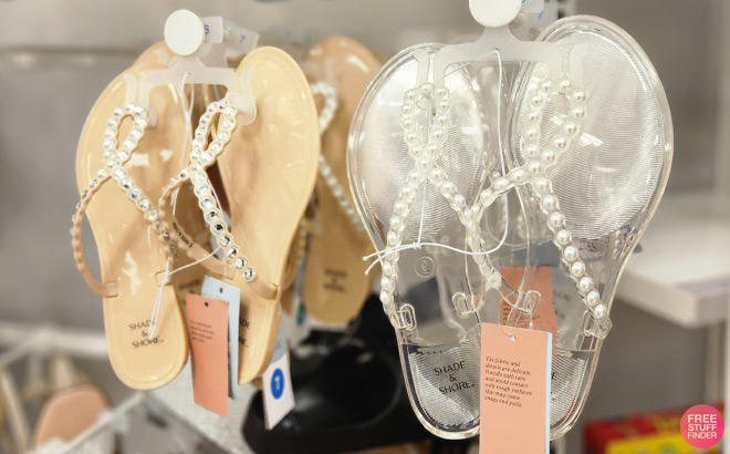 Shade & Shore Womens Luella Rhinestone Jelly Thong Sandals Shade & Shore Womens Luella Rhinestone Jelly Thong Sandals