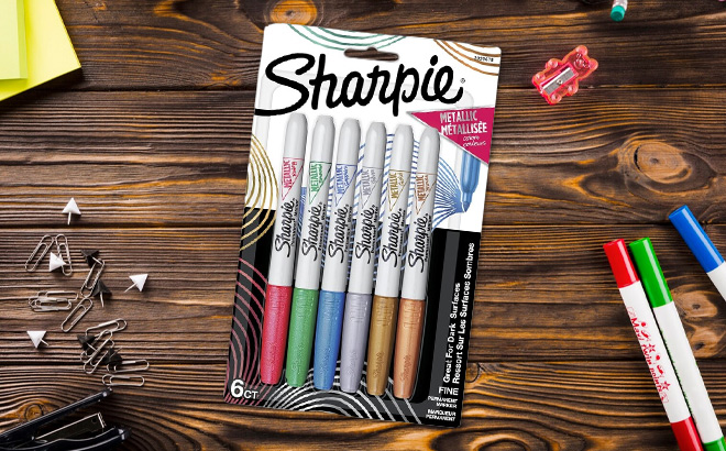 Sharpie Metallics Permanent Markers on the Table