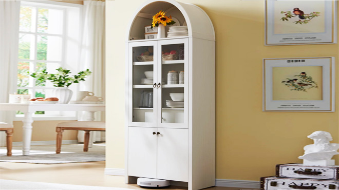 SinCiDo Arched Kitchen Pantry Cabinet