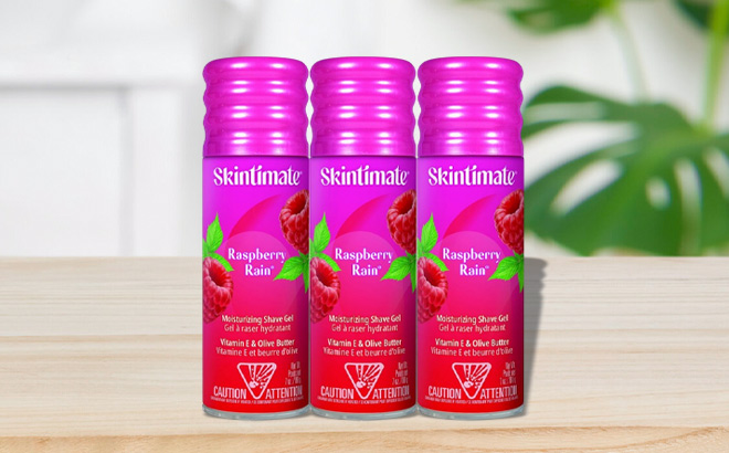Skintimate Gel Shave 3 Count on a Table