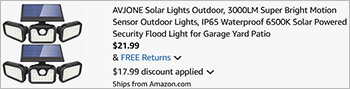 Solar Motion Sensor Lights 2 Pack Screenshot