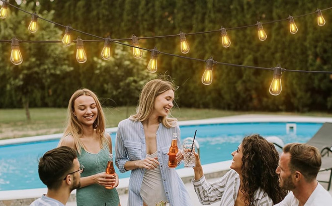 Solar String Lights in the Yard
