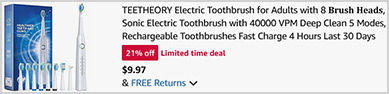 Sonic Electric Toothbrush 8 Brush Heads Screenshot
