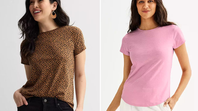 Sonoma Goods For Life Womens Short Sleeve Crew Tee
