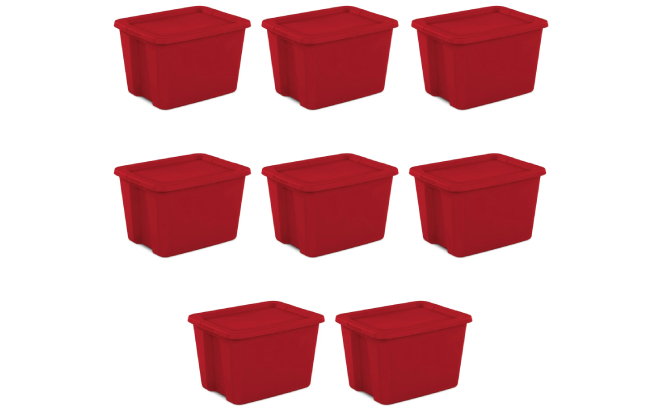 Sterilite 18 Gallon Large Storage Bin 8 Pack