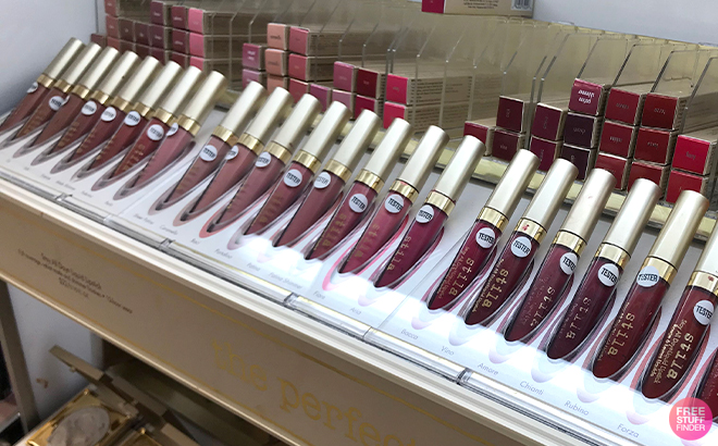 Stila Stay All Day Liquid Lipsticks on a Product Stand