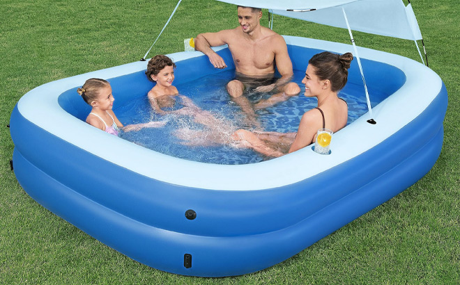 Summer Bliss Shaded Inflatable Inflatable Swimming Pool