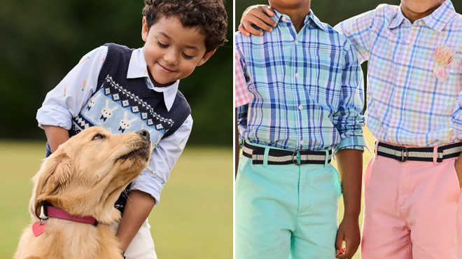 The Childrens Place Boys Intarsia Bunny Sweater Vest and The Childrens Place Boys Belted Chino Shorts The Childrens Place Boys Intarsia Bunny Sweater Vest and The Childrens Place Boys Belted Chino Shorts