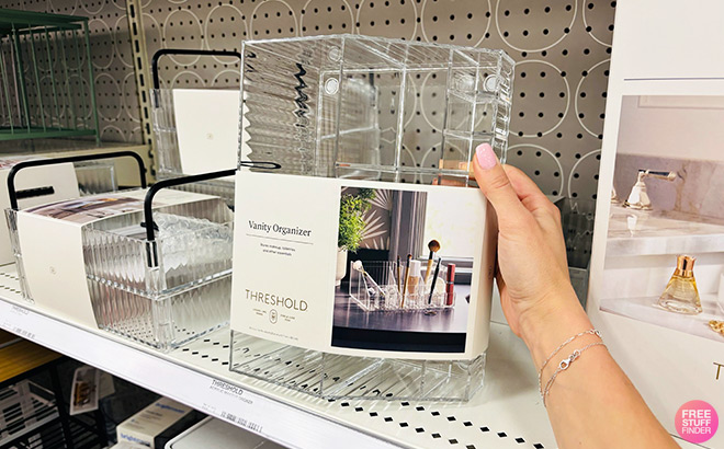 Threshold Clear Ribbed Acrylic Makeup Organizer