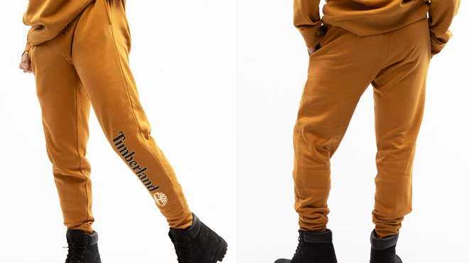 Timberland Mens Logo Sweatpants Wheat