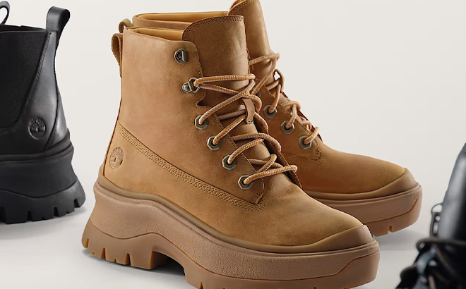Timberland Roxie Lane Leather Lug Lace Up Boots