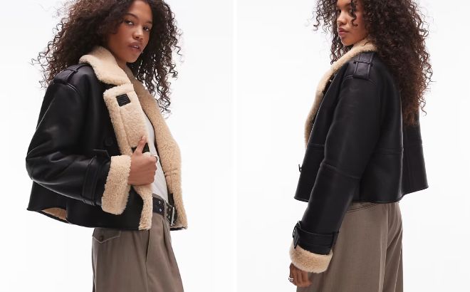 Topshop Faux Leather Jacket
