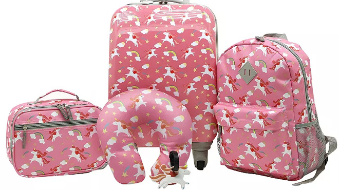 Travelers Club Kids 5 Piece Hardside Lugagge Set