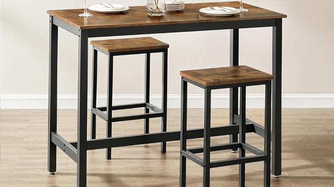 Vasagle Bar Table with Two Bar Stools Vasagle Bar Table with Two Bar Stools