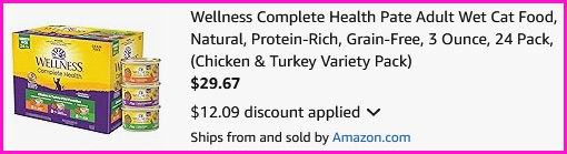 Wellness Wet Cat Food Checkout Screen