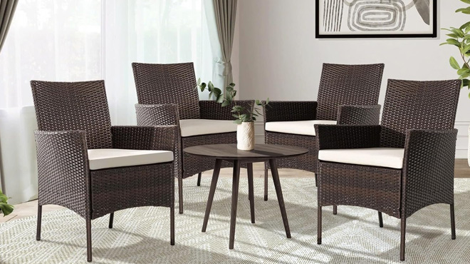 Wicker Dining Chairs Set of 4