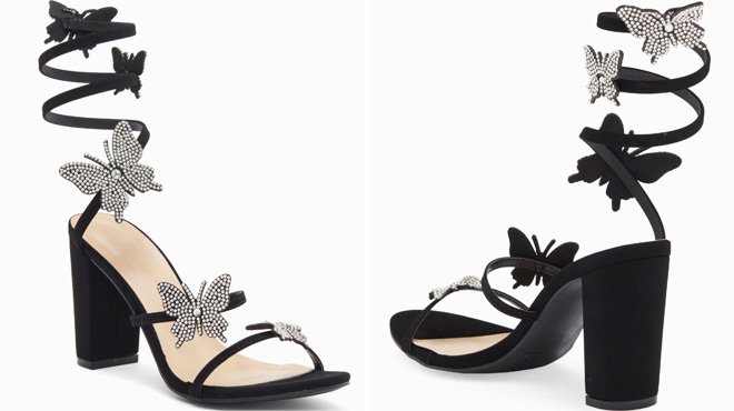 Wild Dive Lounge Womens Morry Rhinestone Butterfly Sandals