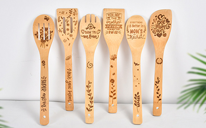 Wooden Cooking Spoons 6pc Set