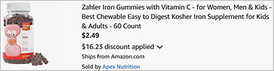 Zahler Chapter One 60 Count Iron Gummies Screenshot