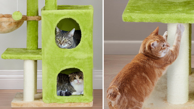 33 Inch Cat Tree with Sisal Scratching Posts 33 Inch Cat Tree with Sisal Scratching Posts