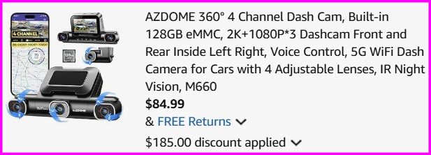 4 Channel Dash Cam Checkout