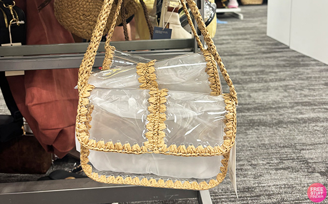 A New Day Shoulder Bag with Straw Detail A New Day Shoulder Bag with Straw Detail