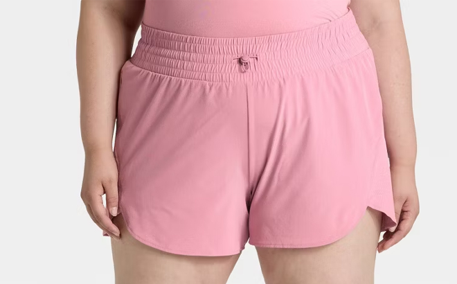 All in Motion Womens Active Light High Rise Shorts 3 Inch in Pink