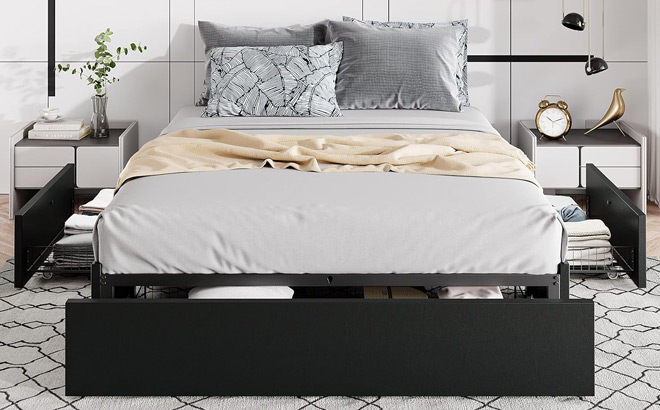 Allewie Platform Bed Frame with Storage Drawers Allewie Platform Bed Frame with Storage Drawers