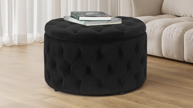 Amram Tufted Round Storage Ottoman