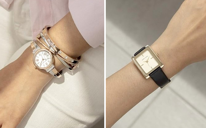 Anne Klein Womens Leather Strap Watch