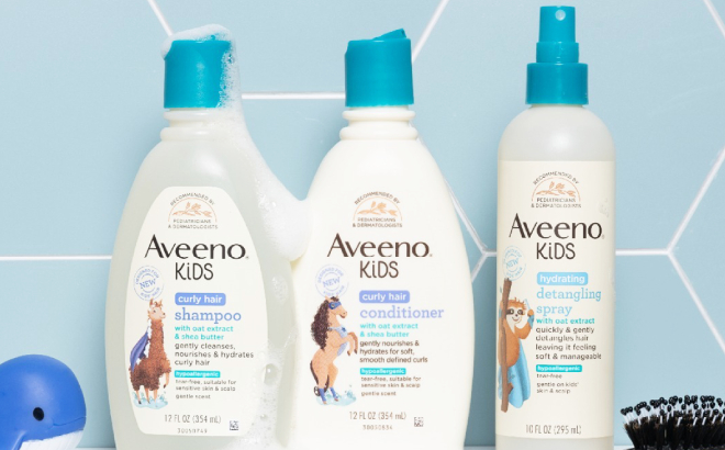 Aveeno Kids Detangling Spray and Curly Hair Conditioner