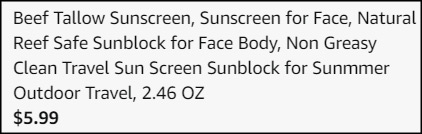 Beef Tallow 50 SPF Sunscreen Checkout Beef Tallow 50 SPF Sunscreen Checkout